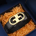 Mens Leather Belt - Premium Black Ratchet No-Hole Professional ap Black - Image 3