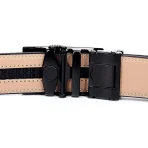 Professional Men's Reversible Top-Grain Leather Belt - Sleek Auto-Lock Mechanism Black - Image 3