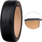 Professional Men's Reversible Top-Grain Leather Belt - Sleek Auto-Lock Mechanism Black - Image 2