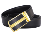 Premium Reversible Top-Grain Leather Belt - Elegant Black Click-to-Lock Design Black
