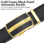 Premium Reversible Top-Grain Leather Belt - Elegant Black Click-to-Lock Design Black - Image 2