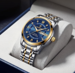 Watch for Man Luxury Men's Diamond Style Quartz Watch Smart Watch for Men Wrist Watch Gold/Black Gift for Boyfriend/Husband - Image 3
