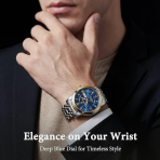 Watch for Man Luxury Men's Diamond Style Quartz Watch Smart Watch for Men Wrist Watch Gold/Black Gift for Boyfriend/Husband - Image 2