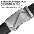 Professional Men's Reversible Top-Grain Leather Belt - Sleek Auto-Lock Mechanism Black - Image 4