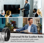 Premium Reversible Top-Grain Leather Belt - Elegant Black Click-to-Lock Design Black - Image 5